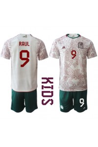 Mexico Raul Jimenez #9 Babytruitje Uit tenue Kind WK 2022 Korte Mouw (+ Korte broeken)